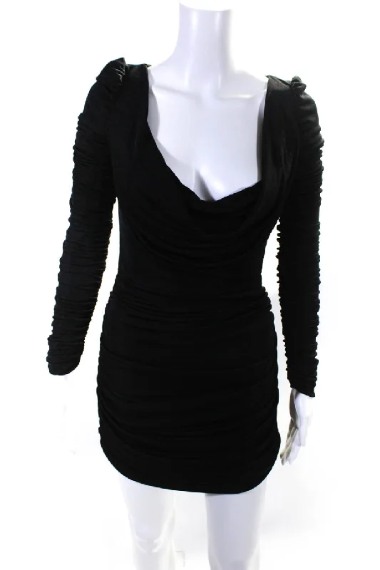 Buy More, Save More Aliette Womens Black Long Sleeve Mini Dress - Black