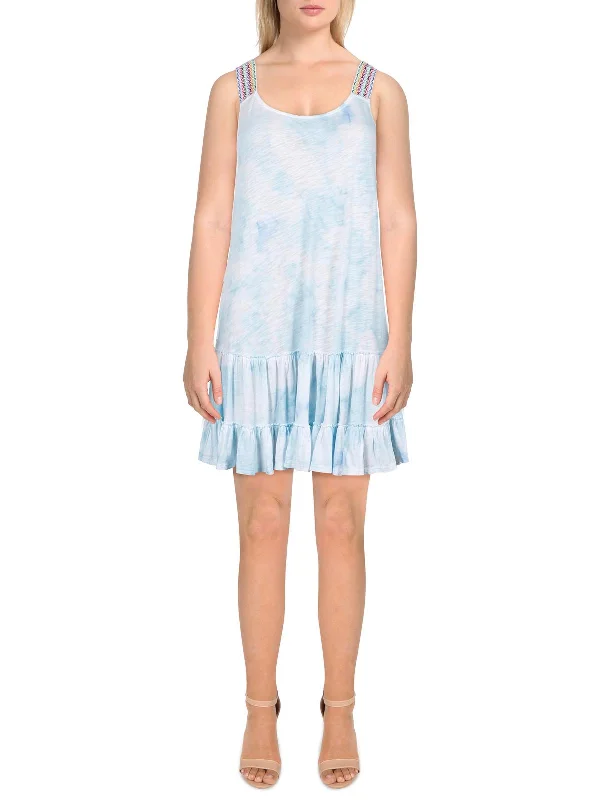 Stock Up and Save Womens Tie-Dye Mini Slip Dress