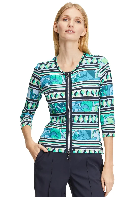 One-DAY Sale Betty Barclay Ribbed Panel Print Jersey Jacket, Multi