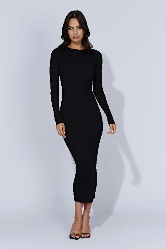 Deal of the Week Rowen Long Sleeve Midi Dress - Black