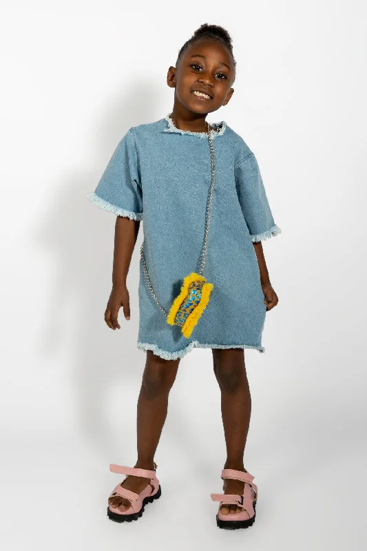 Unmissable Offer BLUE DENIM OVERSIZED T-SHIRT DRESS