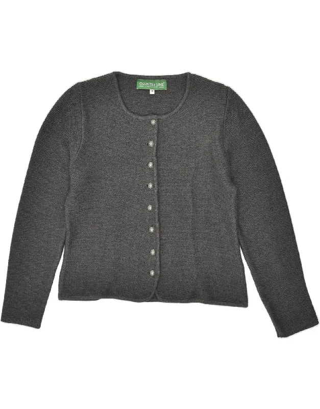 Midnight Madness VINTAGE Womens Cardigan Sweater EU 38 Medium Grey Cotton
