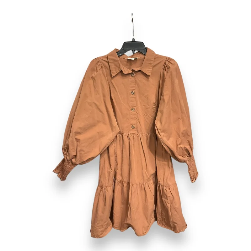 Closeout Dress Casual Short By Bohme In Tan, Size: L