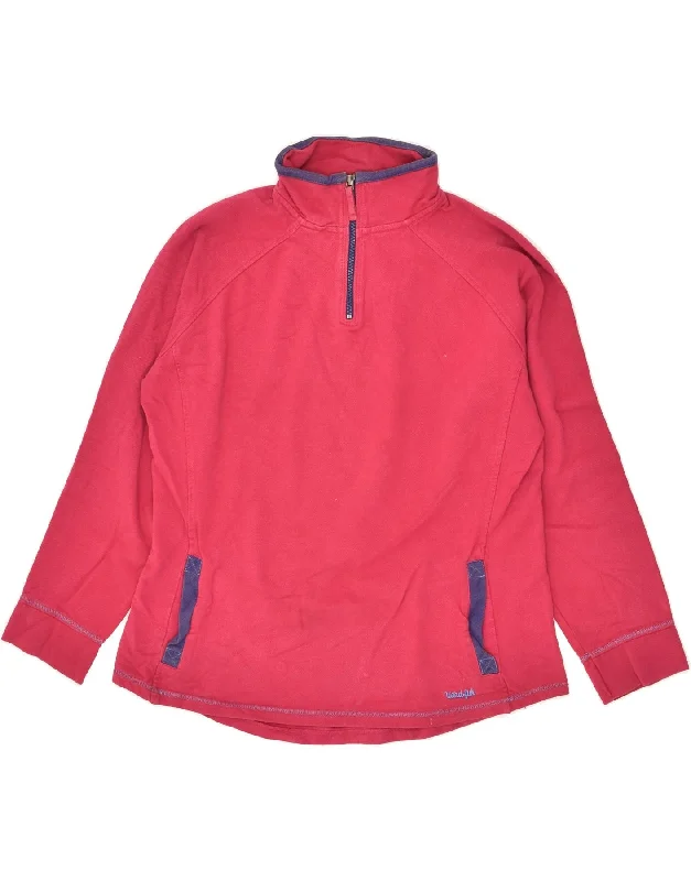 Extra Savings WEIRD FISH Womens Zip Neck Sweatshirt Jumper UK 14 Large Pink Cotton