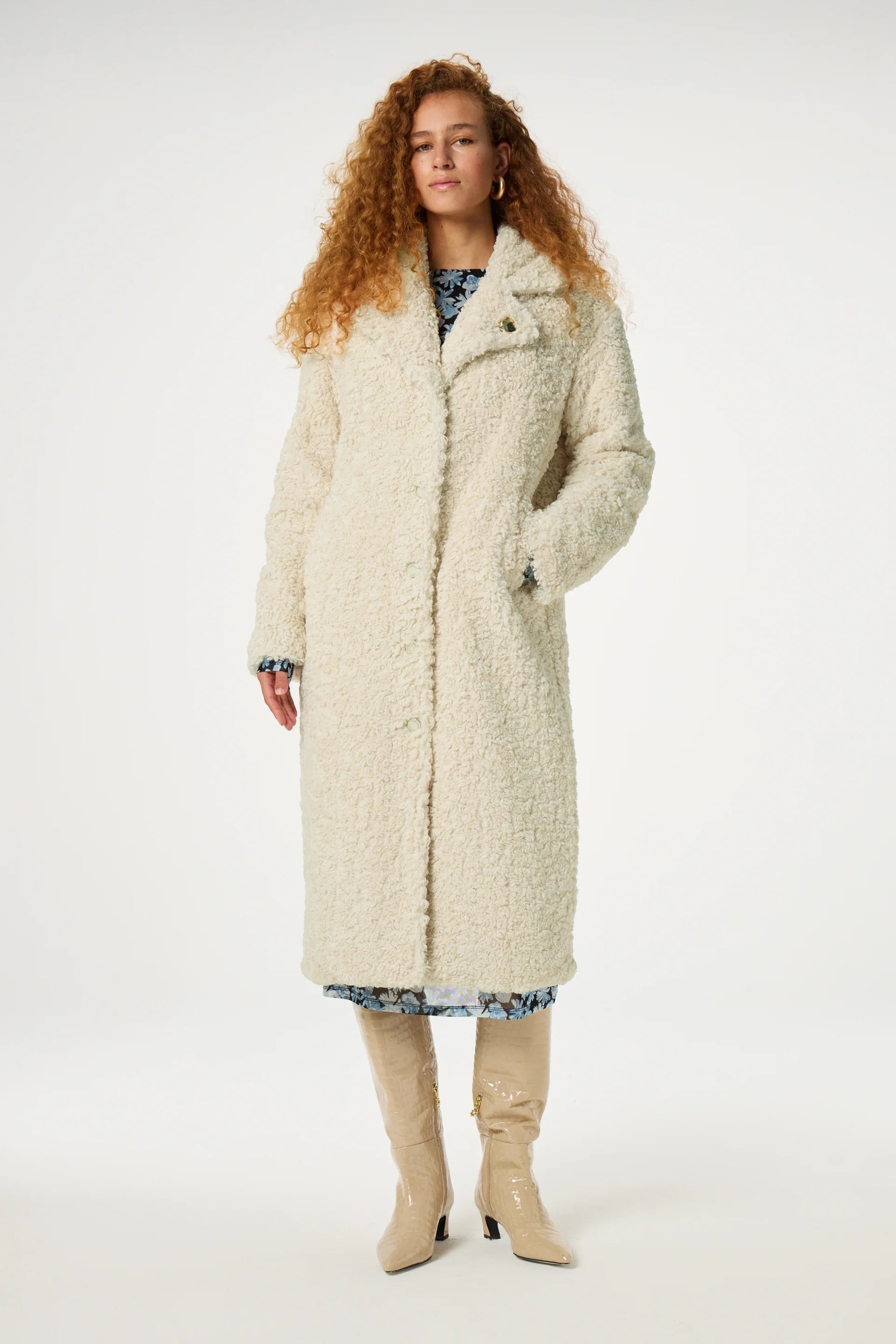 Price Meltdown Nicole White Cosy Faux Fur  Coat