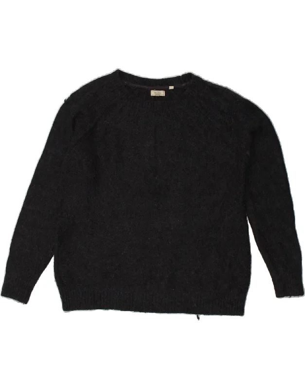 New Markdowns FAT FACE Womens Crew Neck Jumper Sweater UK 14 Large Navy Blue Nylon