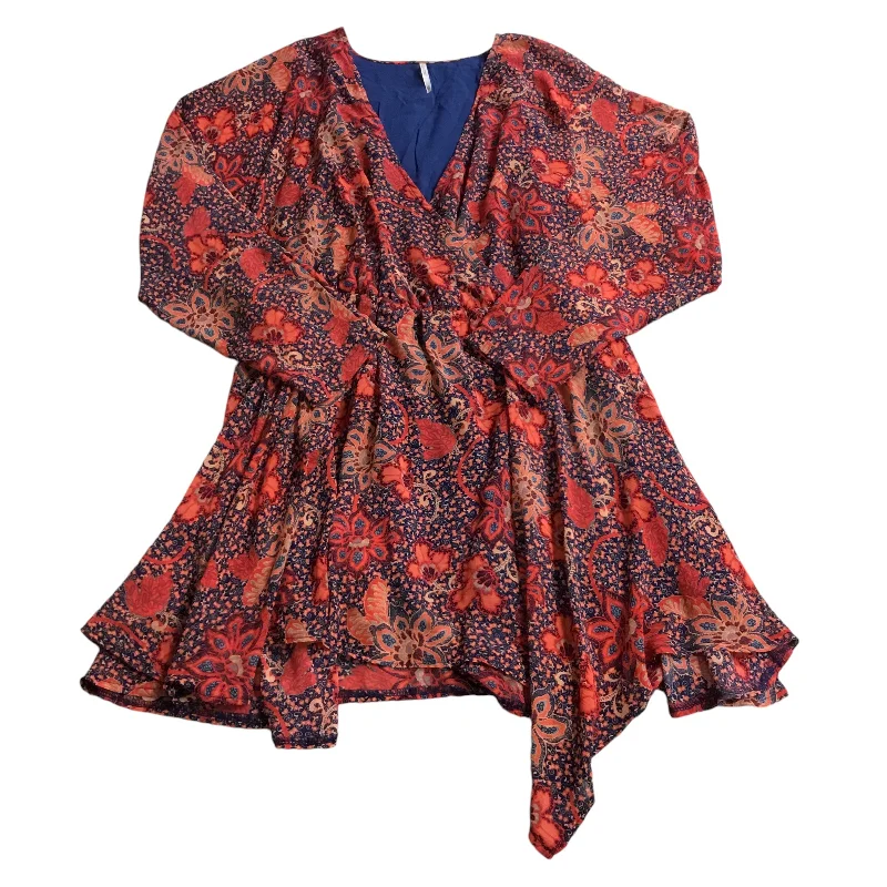 Flash Sale Dress Casual Short By Free People In Blue & Red, Size: Xs