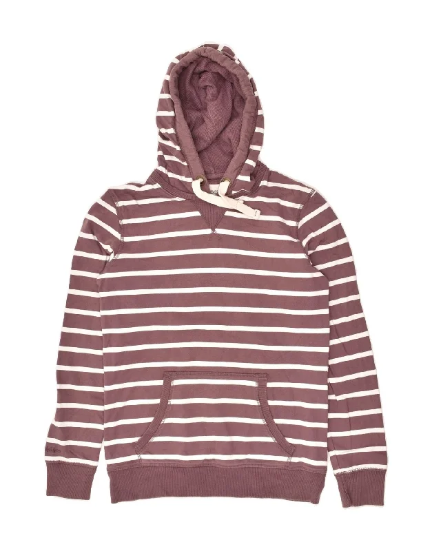 Exclusive Savings FAT FACE Womens Hoodie Jumper UK 10 Small Maroon Striped Cotton