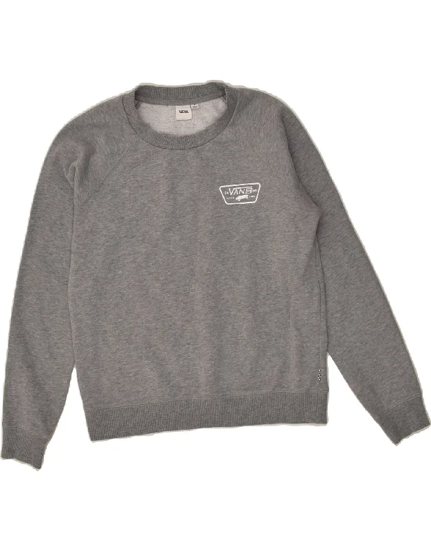Final Markdown VANS Womens Loose Fit Graphic Sweatshirt Jumper UK 10 Small Grey Cotton