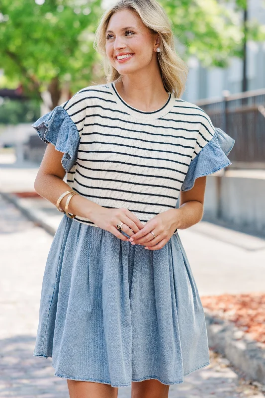 Today’s Deal Expected Beauty Cream Striped Dress