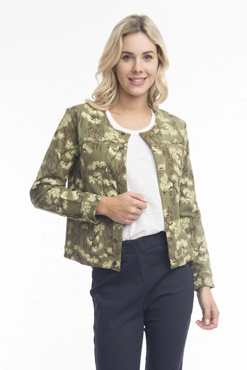 YEAR-End Sale Orientique Reversible Drill Jacket in Olive