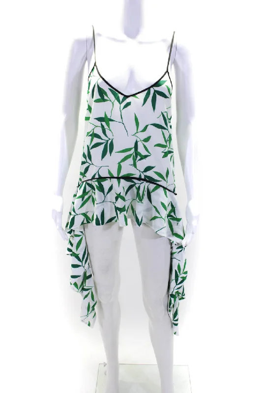 Savings Event Caroline Constas Womens Sleeveless V Neck Spaghetti Strap Dress White