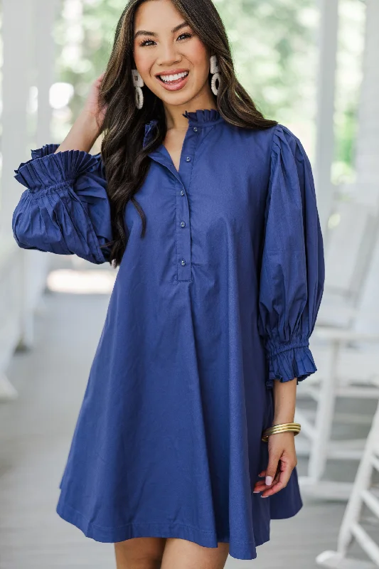 Price Fest Under The Stars Navy Blue Tie Back Dress