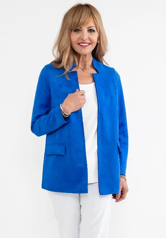 New Markdowns d.e.c.k. by Decollage Faux Suede Open Jacket, Royal Blue