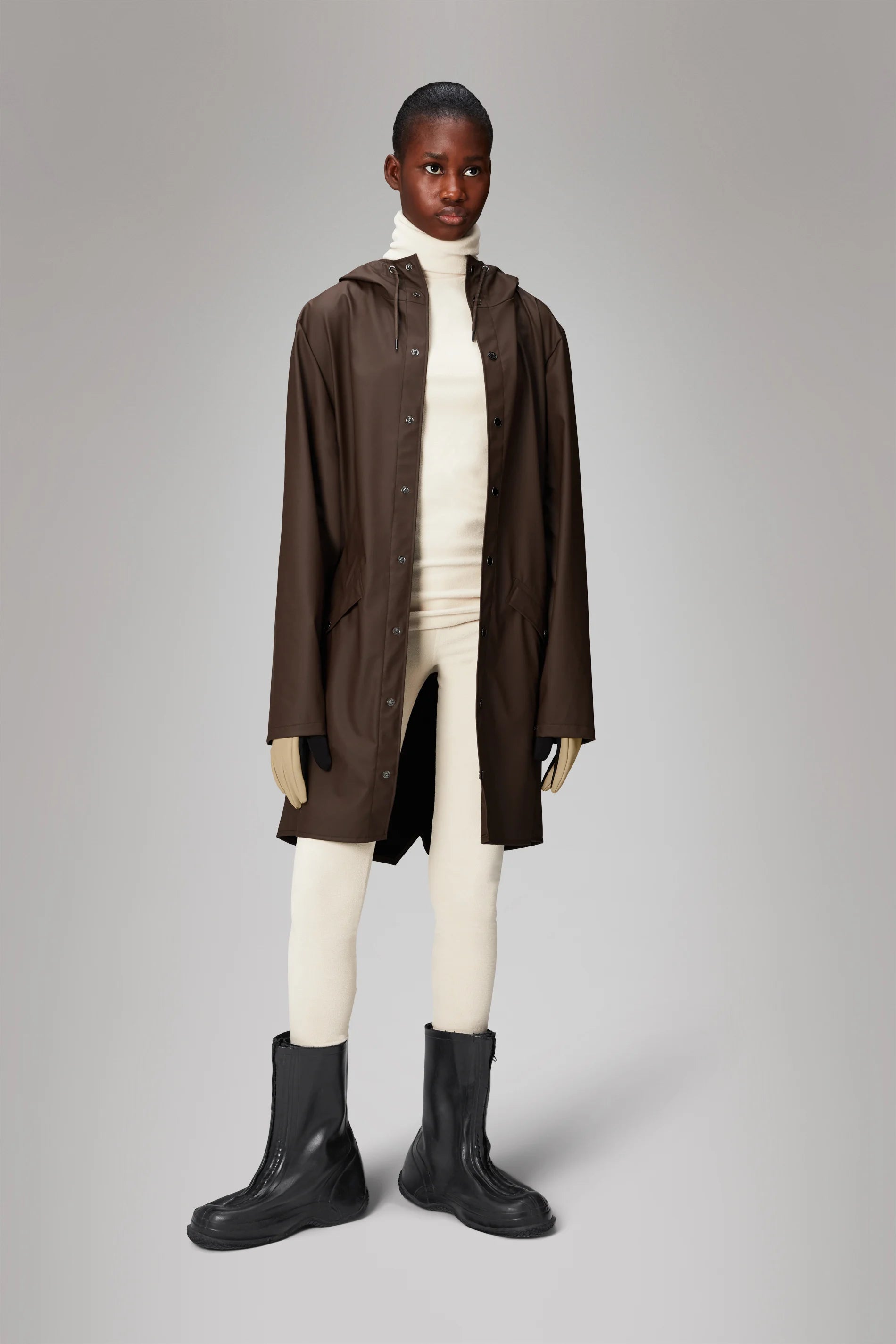 YEAR-End Sale Frame Brown Long Raincoat