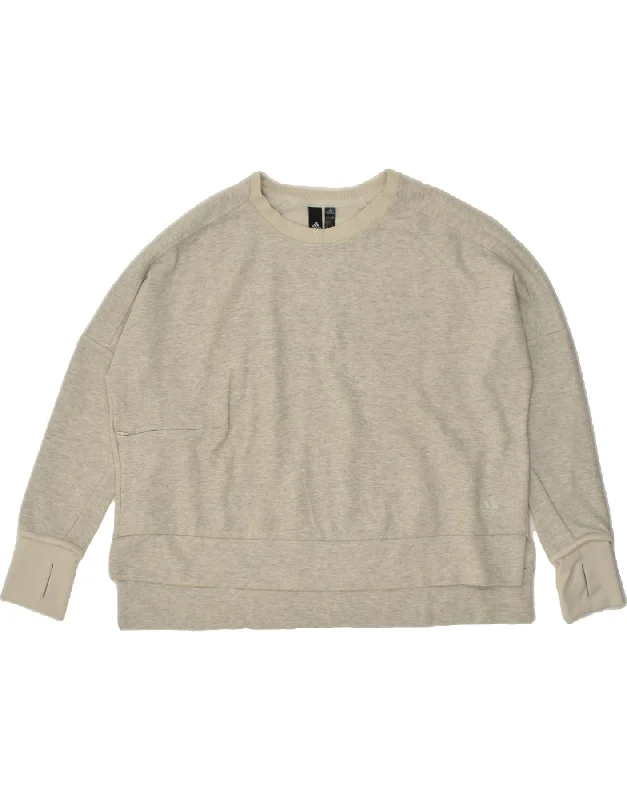 Lowest Price ADIDAS Womens Oversized Sweatshirt Jumper UK 12/14 Medium Grey Cotton