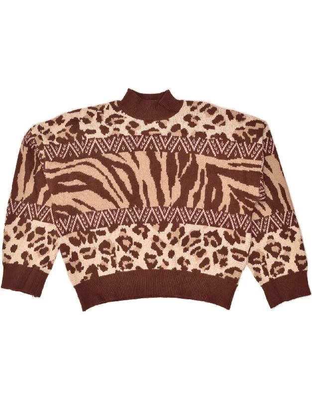 Bonus Savings OASIS Womens Turtle Neck Jumper Sweater UK 16 Large Brown Animal Print Bonus Savings OASIS Womens Turtle Neck Jumper Sweater UK 16 Large Brown Animal Print