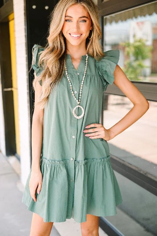 Final Markdown Send You Love Deep Sage Drop Waist Waist