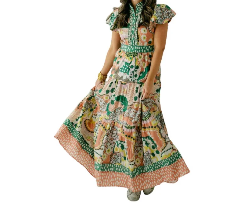 Overstock Doon Maxi Dress In Lilliput Salmon