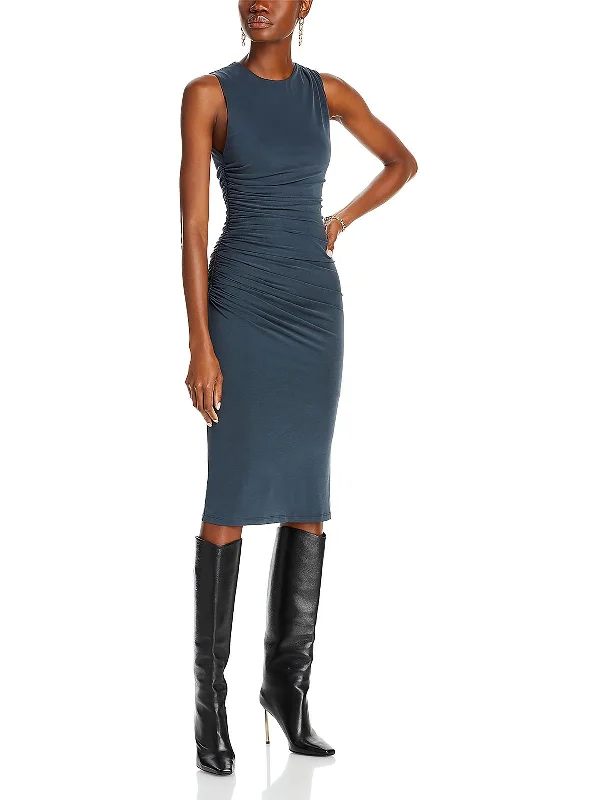 Exclusive Savings Womens Ruched Midi Midi Dress