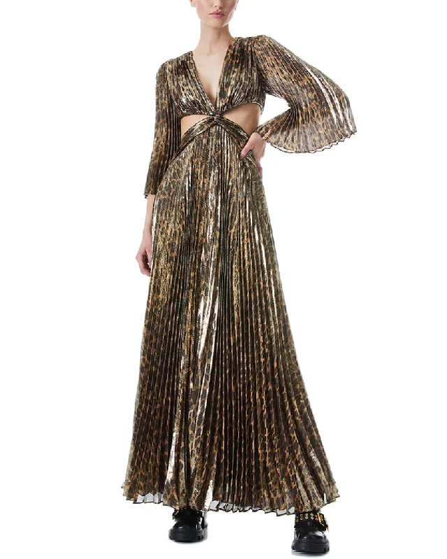 Deal Explosion alice + olivia Bahama Silk-Blend Maxi Dress