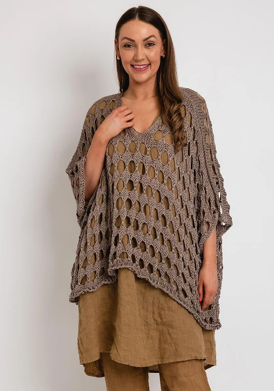 Buy More, Save More The Serafina Collection One Size Crochet Cape, Taupe