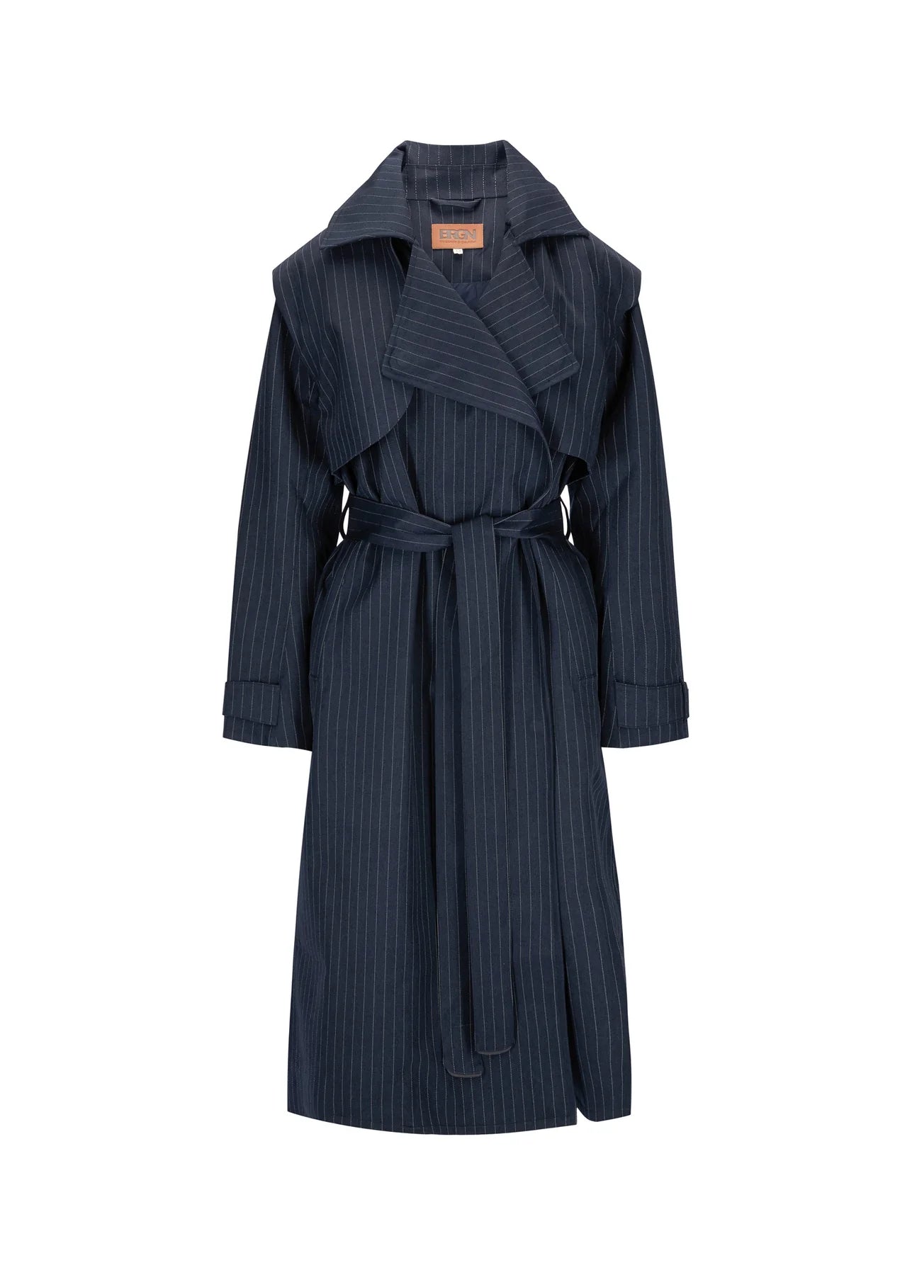 Limited Availability Regndrape Dark Navy Pinstripe Waterproof Trench Coat