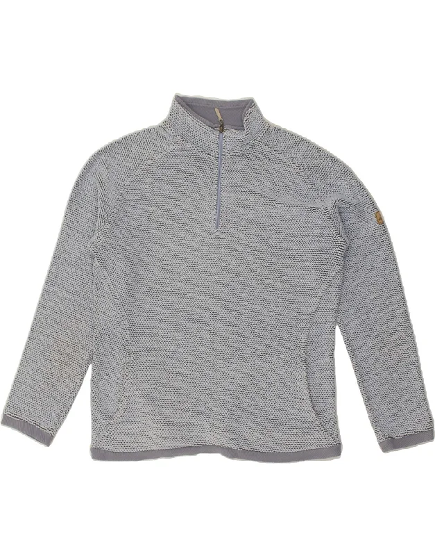 Lowest Price WEIRD FISH Womens Zip Neck Sweatshirt Jumper UK 16 Large Grey Cotton