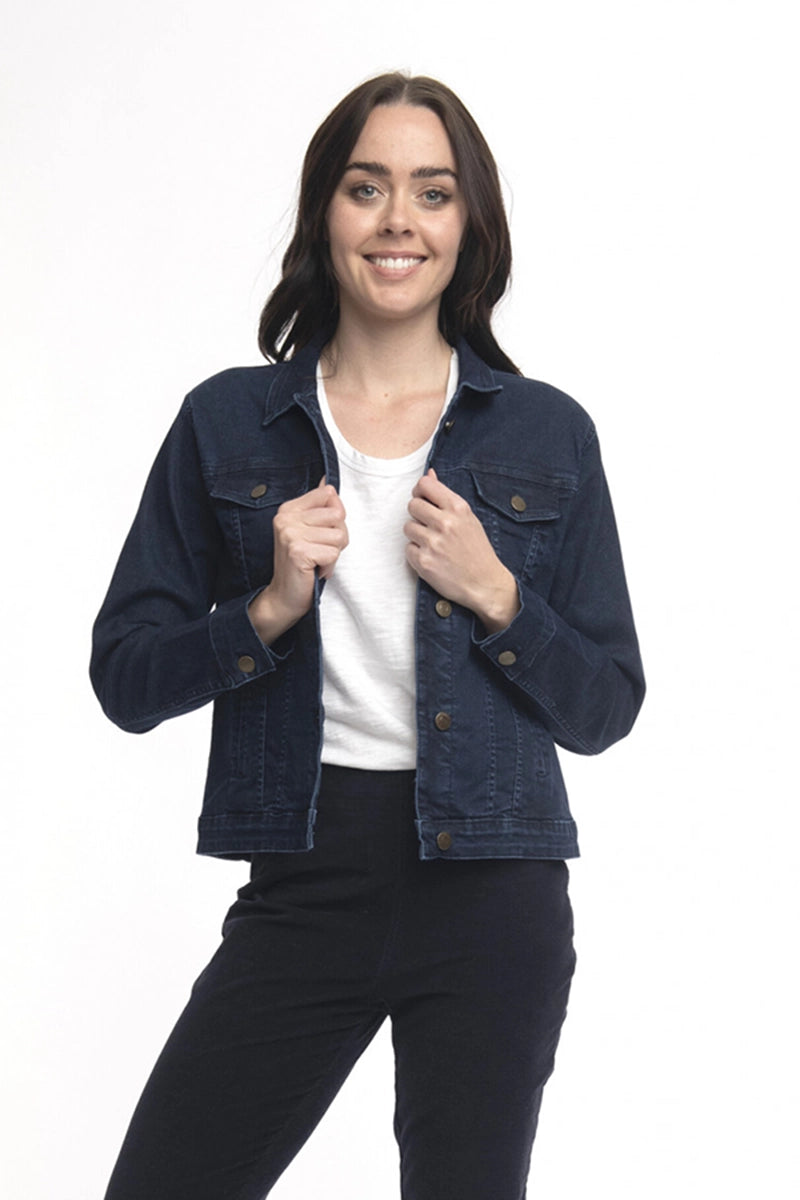 Don't Miss Orientique Denim Jacket Collar in Dark
