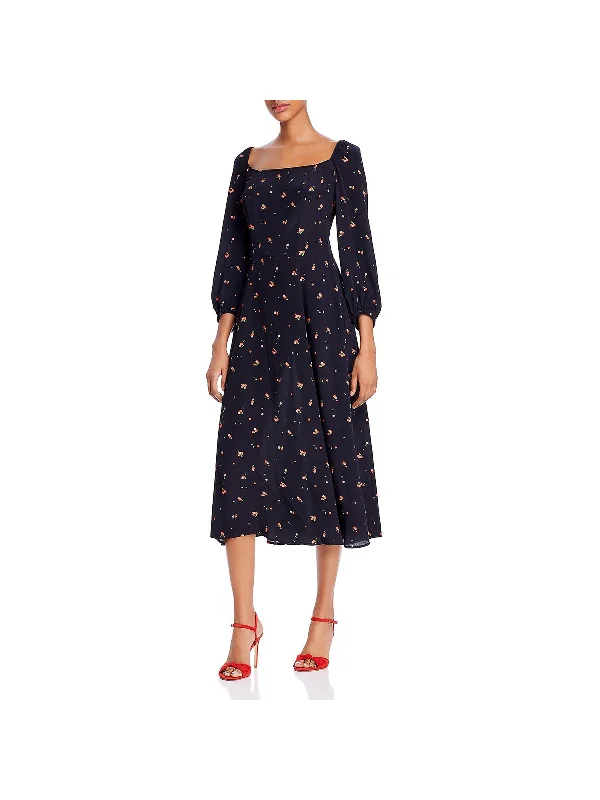 Value Deals Joy Womens Scoop Neck Printed Midi Dress