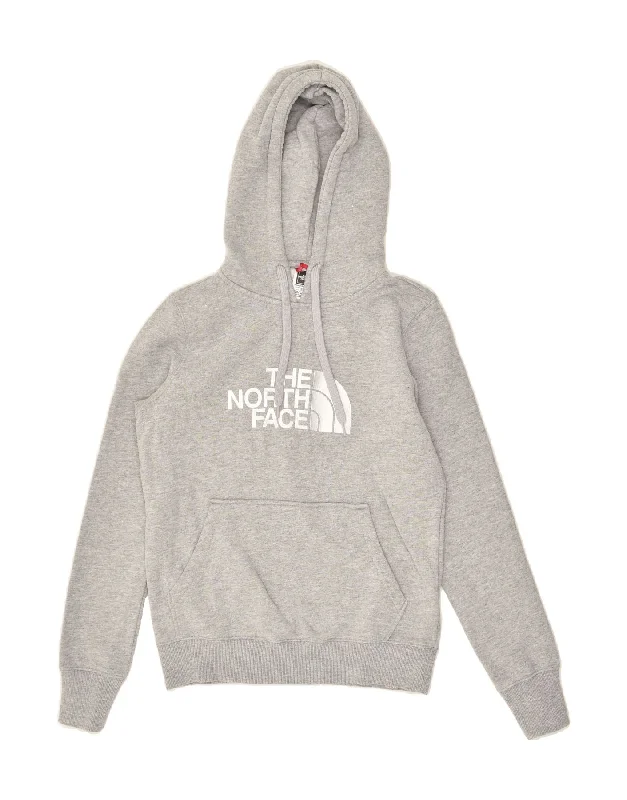 Bargain Blast THE NORTH FACE Womens Graphic Hoodie Jumper UK 6 XS Grey Cotton