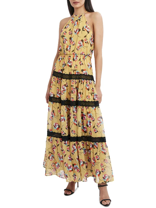 TIME-Limited Offer Womens Maxi Lace Trim Halter Dress