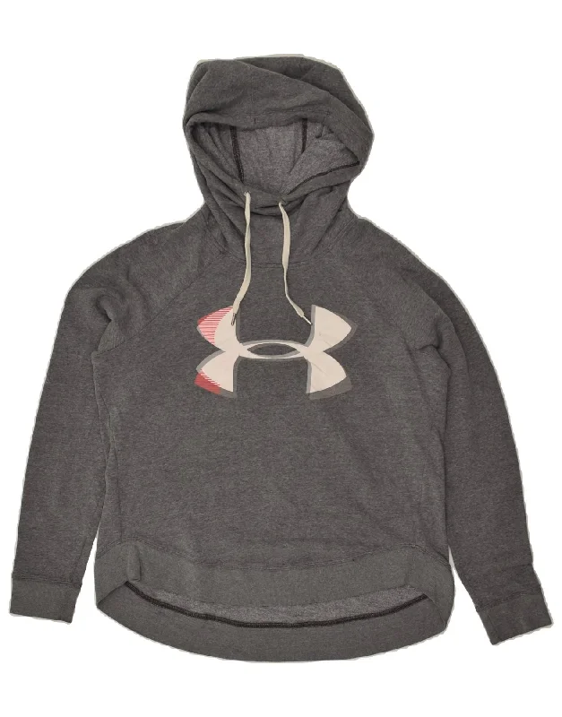 Fantastic Offers UNDER ARMOUR Womens Graphic Hoodie Jumper UK 14 Medium Grey