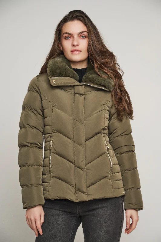 Lowest Price Selma hunter short jacket with fake fur collar