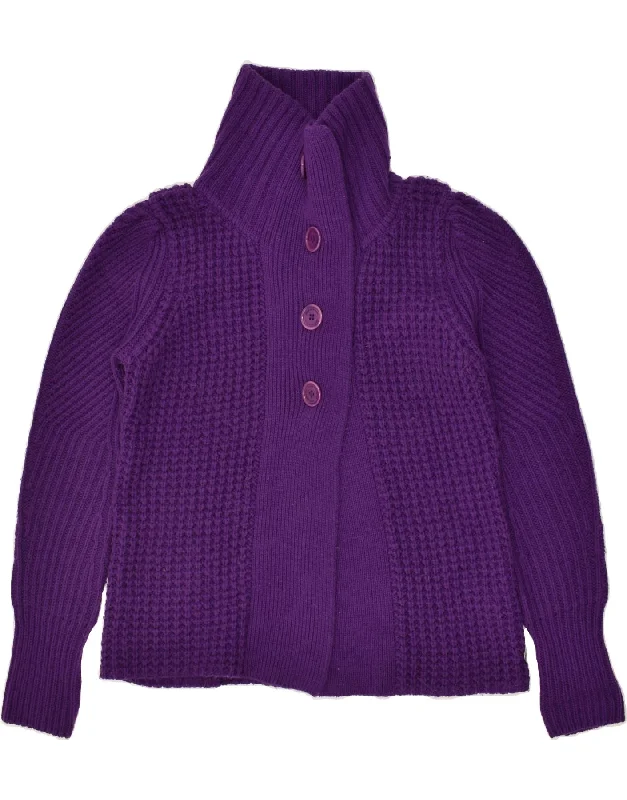 Deal of the Day CALVIN KLEIN Womens Cardigan Sweater UK 12 Medium Purple Wool