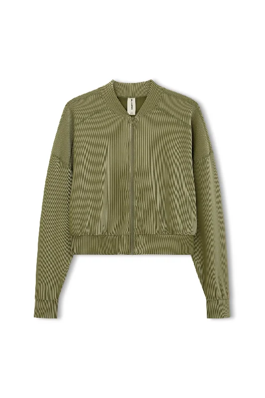 Price Meltdown Stripe Rib Jacket - Olive