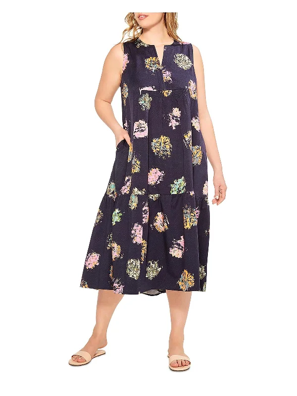 Instant Discount Plus Womens Smocked Long Shift Dress