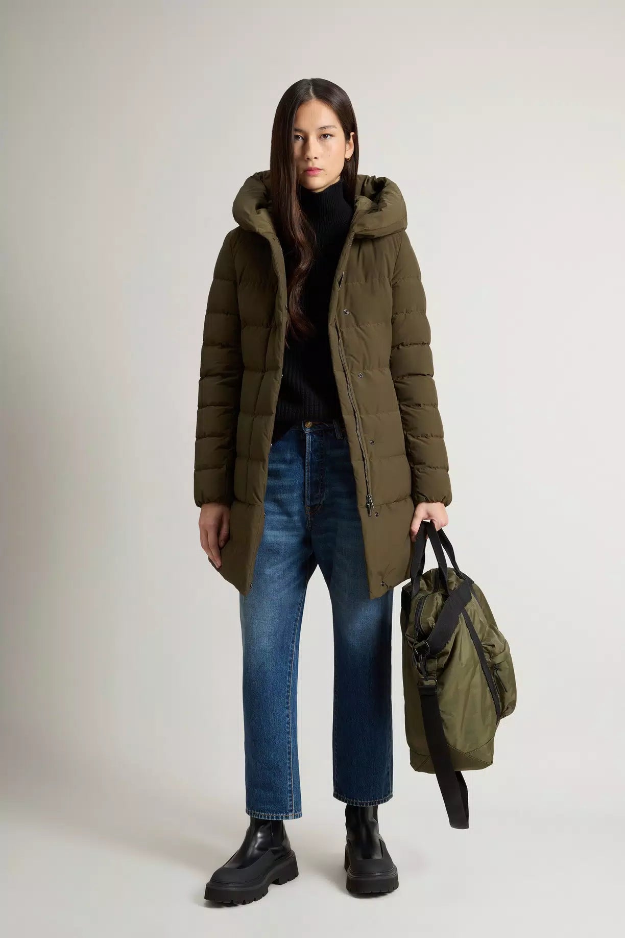 Online Exclusive Puffy Prescott Dark Green Parka in Urban Touch