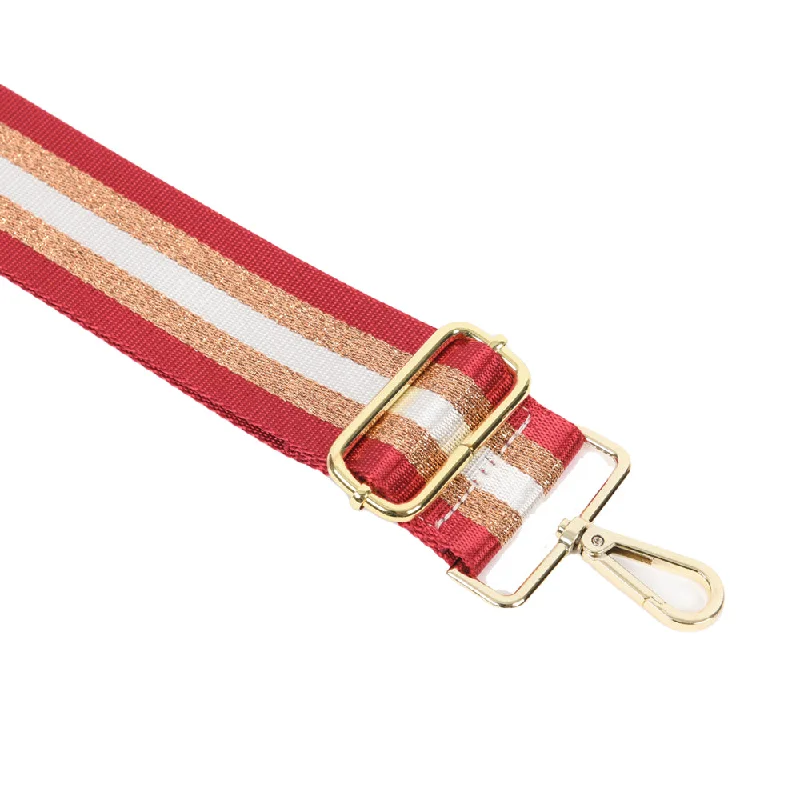 Today’s Deal Bag Strap - Red & Copper Glitz Stripe