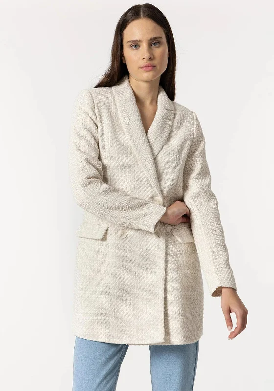 Buy Now Tiffosi Tweed Long Blazer, Cream