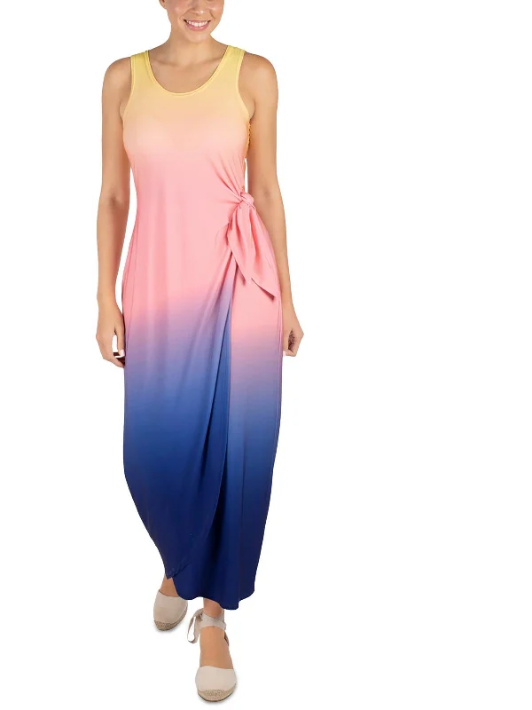 Best Deals Womens Side Tie Tea Length Maxi Dress