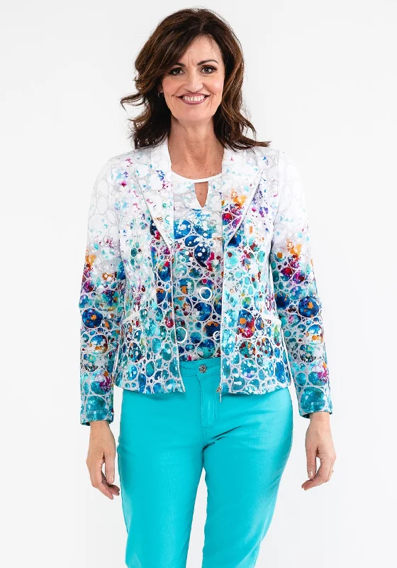 Today Only Dolcezza Bubble Print Lapel Collar Jacket, Multi