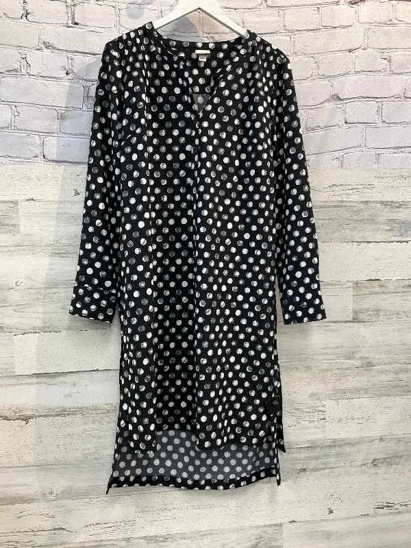 Exclusive Deal Dress Casual Midi By Merona In Black & White, Size: M
