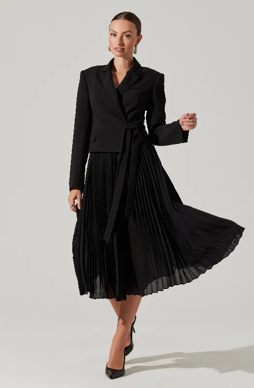Discount Mania Sekani Mixed Media Wrap Dress