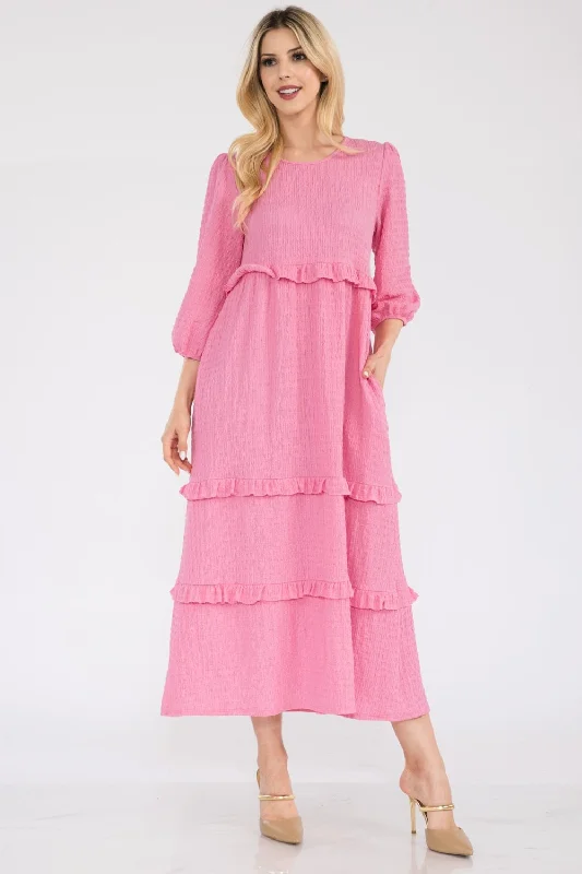 Discount Mania Celeste Full Size Tiered-Ruffle Midi Dress