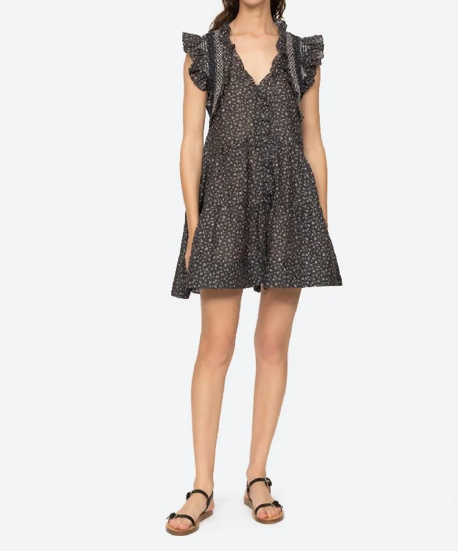 Take Advantage Maia Floral Print Tunic Dress In Multi-Colored