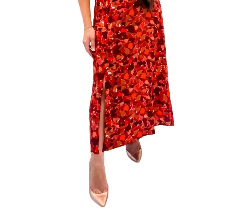 Crazy Savings Pieces Of Me Flare Midi Dress In Red