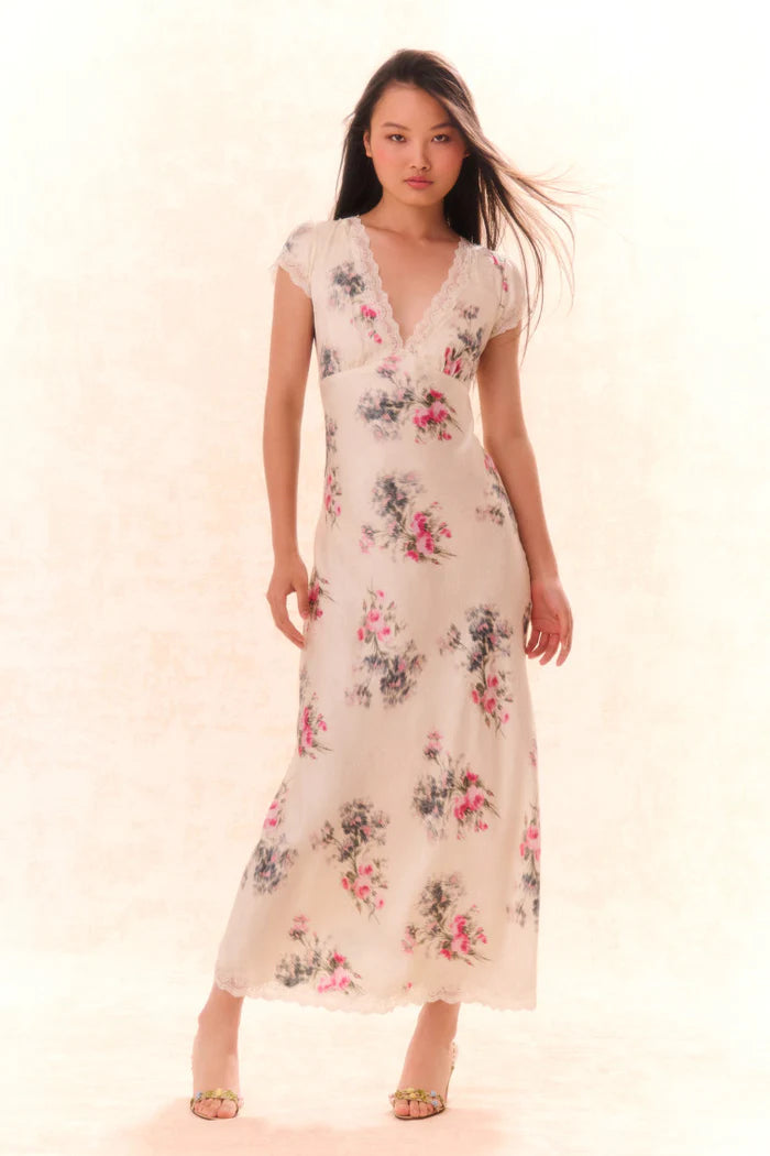 Price Meltdown Loveshackfancy - Theodore Printed Maxi Dress - French Ivory