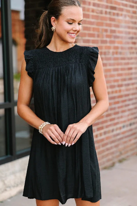 Steals and Deals Longing For Love Black Ruffled Dress